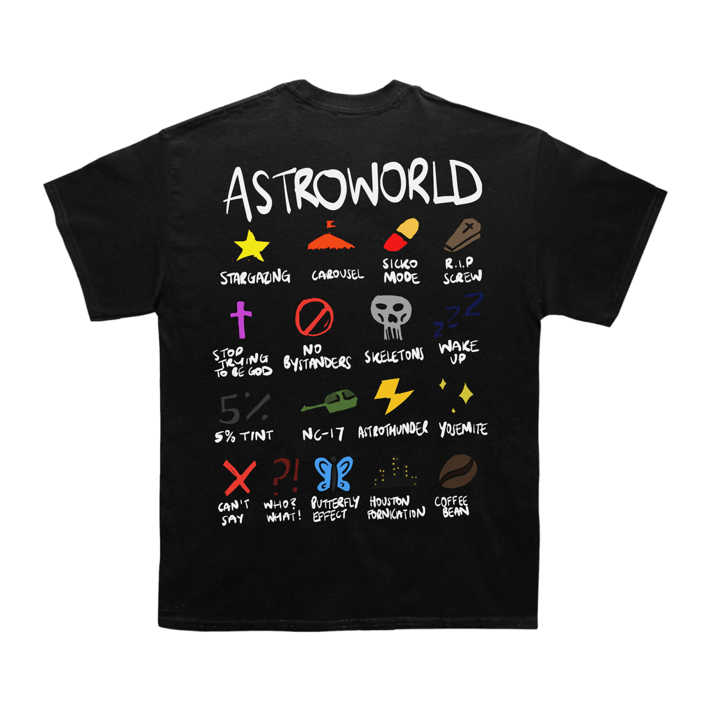 Travis Scott Astroworld Notebook T-shirt (With Backprint)