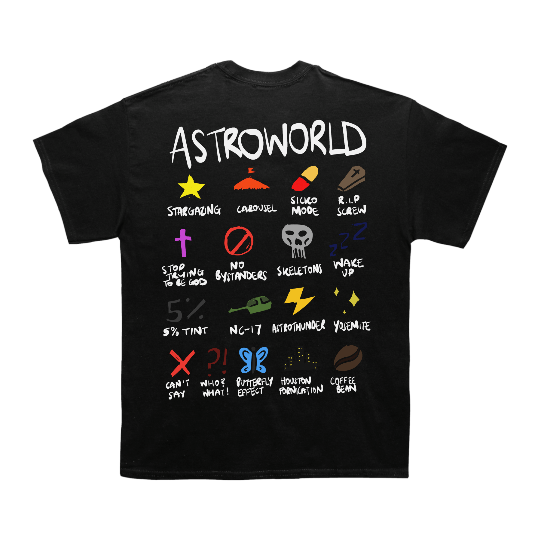 Travis Scott Astroworld Notebook T-shirt (With Backprint)