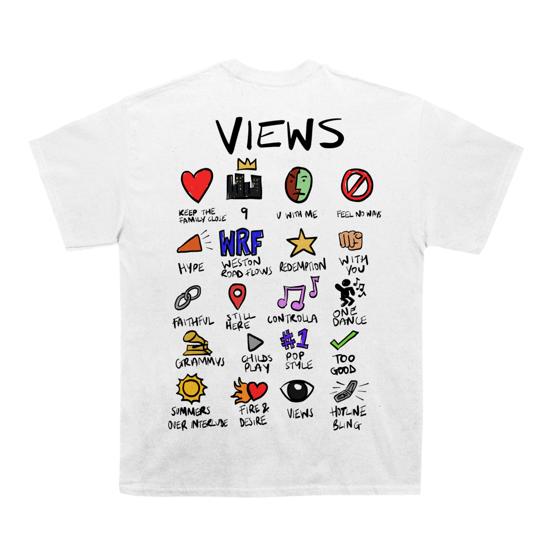 Drake Views Notebook T-shirt (With Backprint)