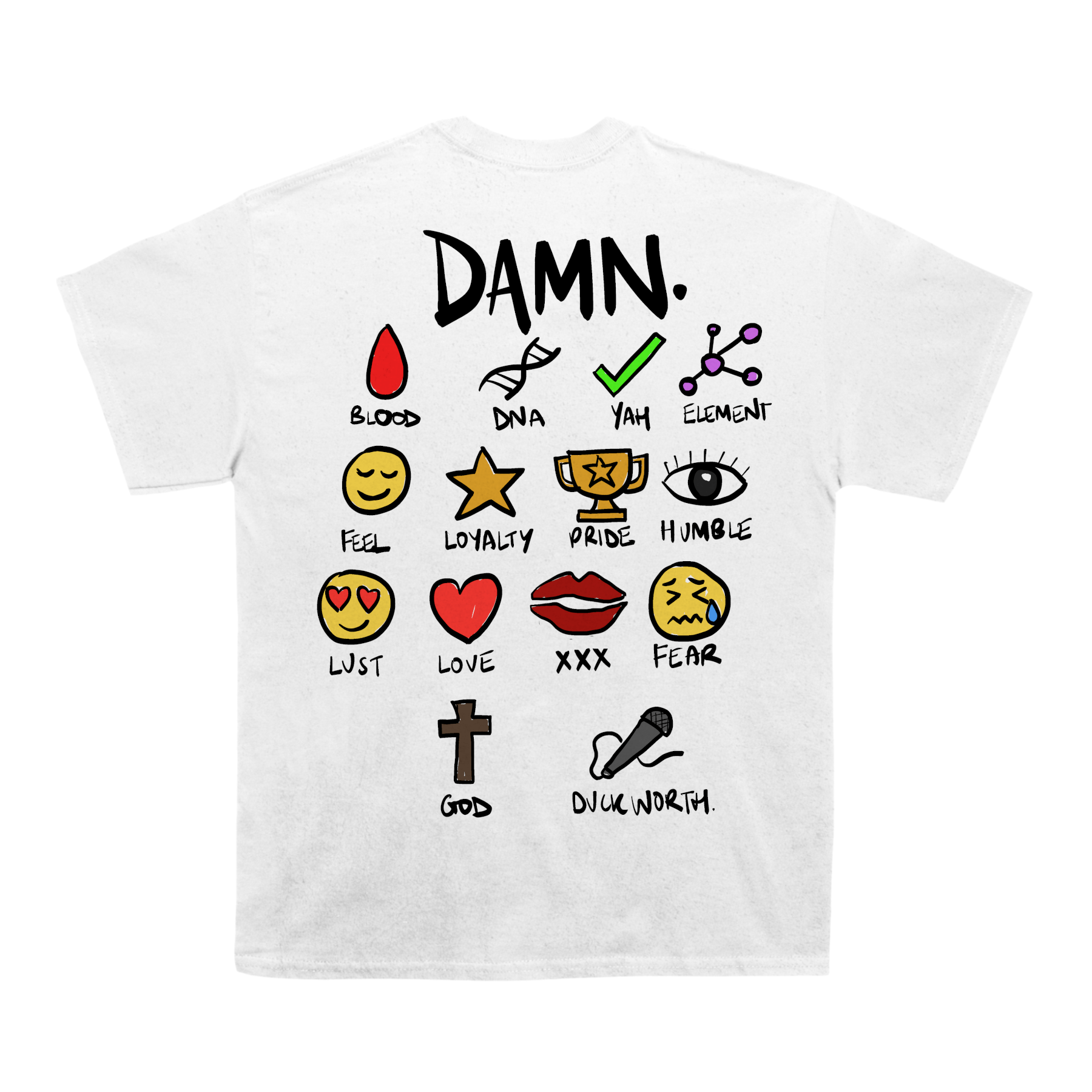 Kendrick Lamar Damn Notebook T-shirt (With Backprint)