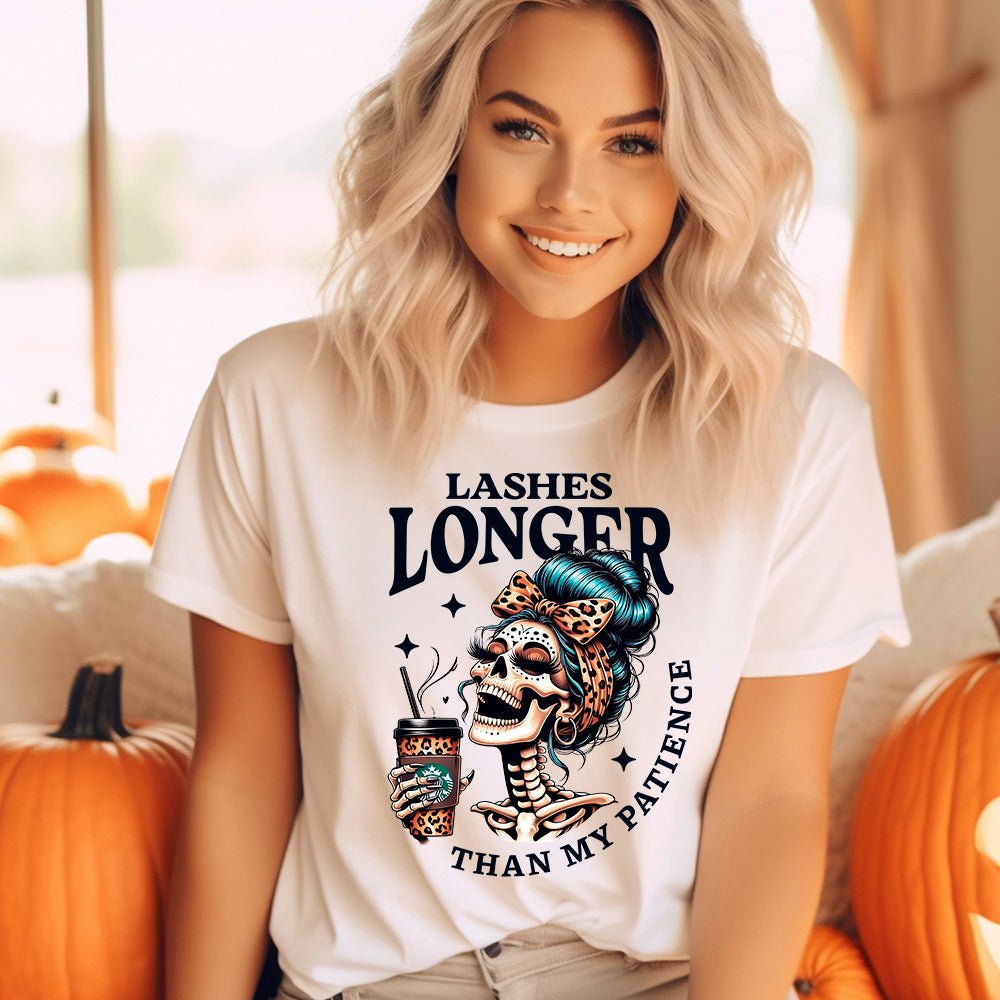 Lashes Longer Than My Patience Premium Halloween T-Shirt