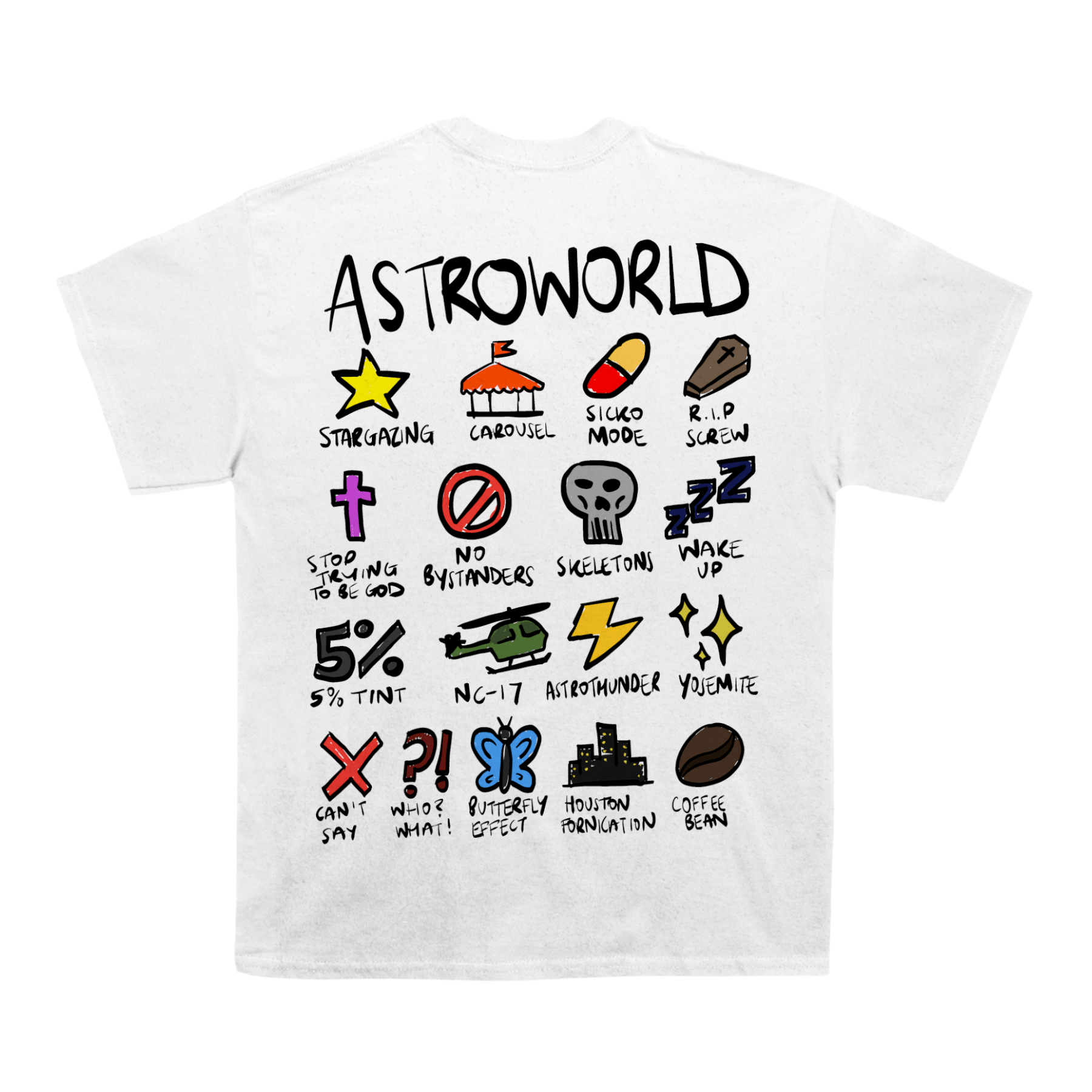 Travis Scott Astroworld Notebook T-shirt (With Backprint)