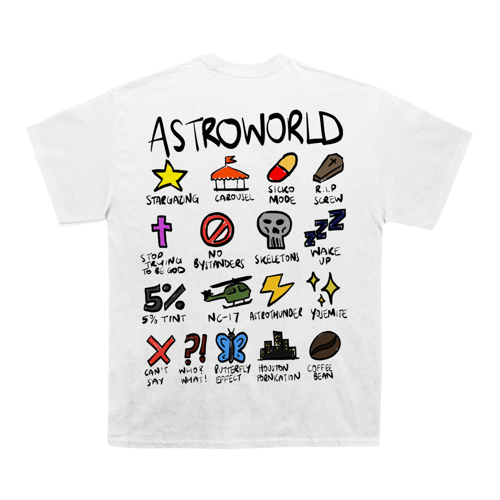 Travis Scott Astroworld Notebook T-shirt (With Backprint)